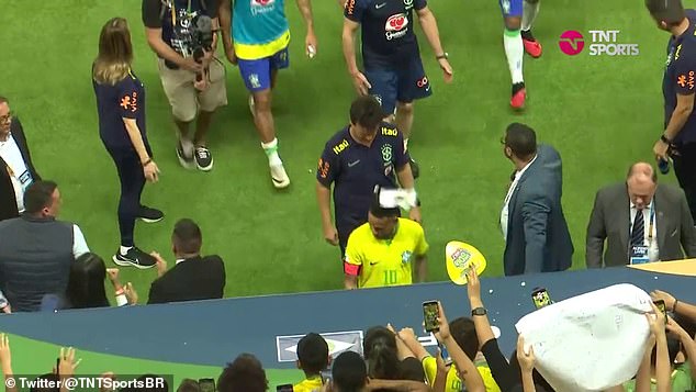 Neymar was left enraged after being stuck on the head by a packet of popcorn thrown from the stands after Brazil were held to a shock 1-1 draw by Venezuela in World Cup qualifying