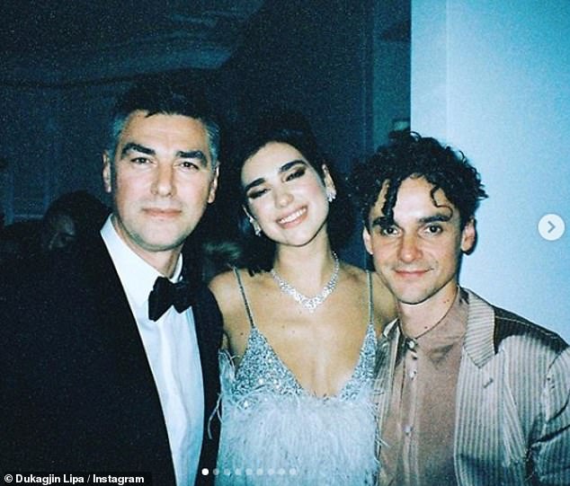 Beaming: Dua and her dad pose up a storm together at many events