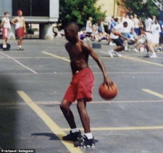 Paul, pictured in his youth, describes growing up in the 1980s in a one-bedroom apartment above his father's confectionary store in Cleveland. He began playing basketball in middle school and soon found he had a natural talent for the sport