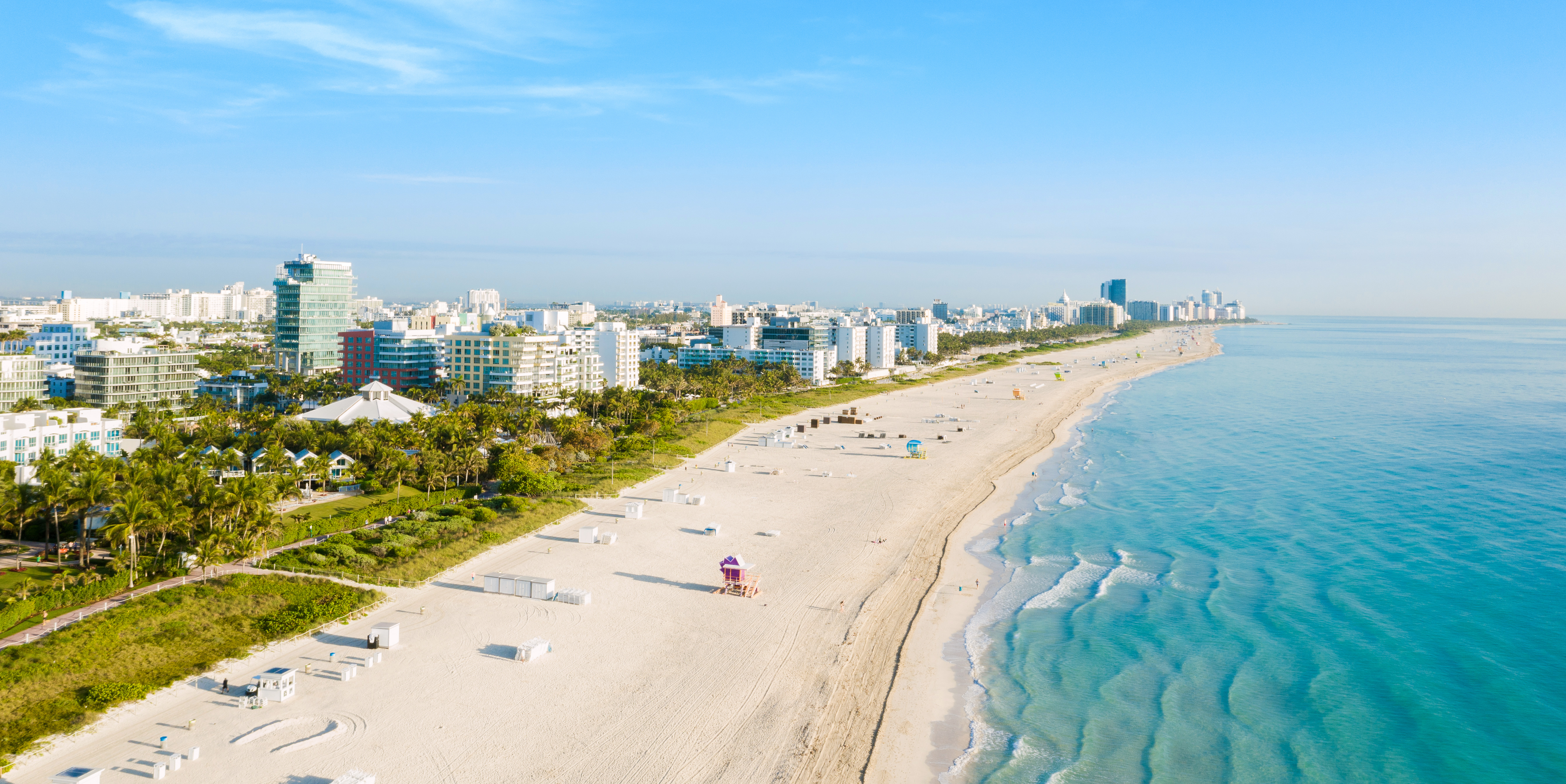 The world famous South Beach is a haven for tourists and sun worshippers