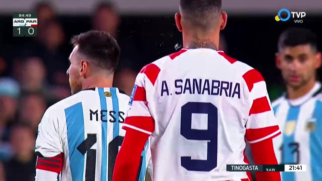 Antonio Sanabria was accused of spitting on Lionel Messi