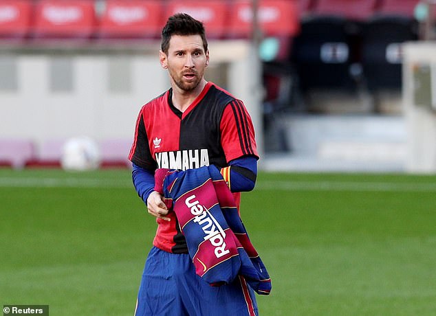 Messi, pictured wearing a Newell's shirt to pay tribute to the late Diego Maradona in 2020, enjoys a special bond with his boyhood club